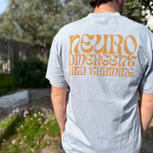 Neurodivergent and Thriving Heavy Faded Tee - Powder Blue